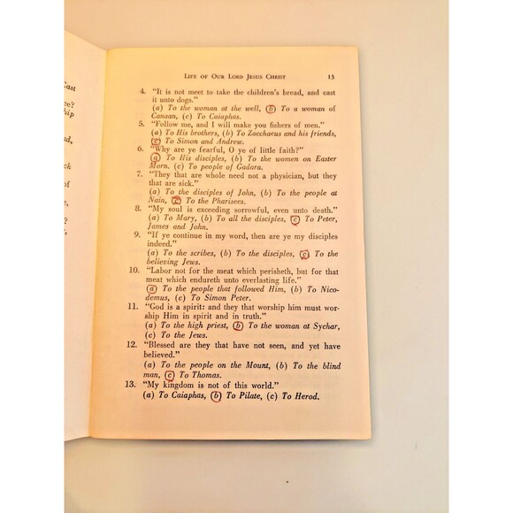 VTG Bible Quizzes on the Life of Jesus Christ ~ Zondervan Booklet Size 1958 - Picture 7 of 9